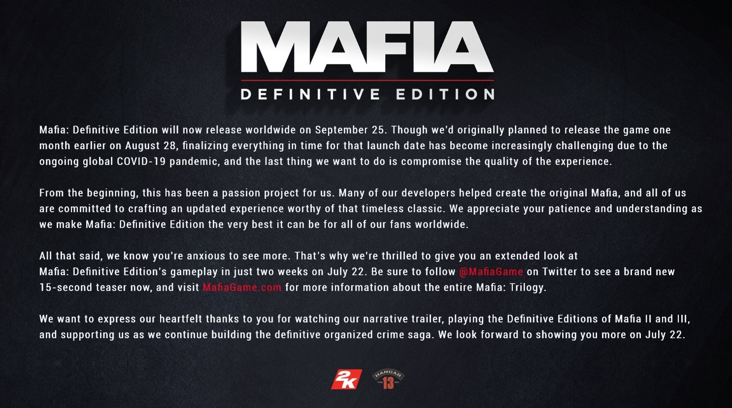 Mafia Definitive Edition background